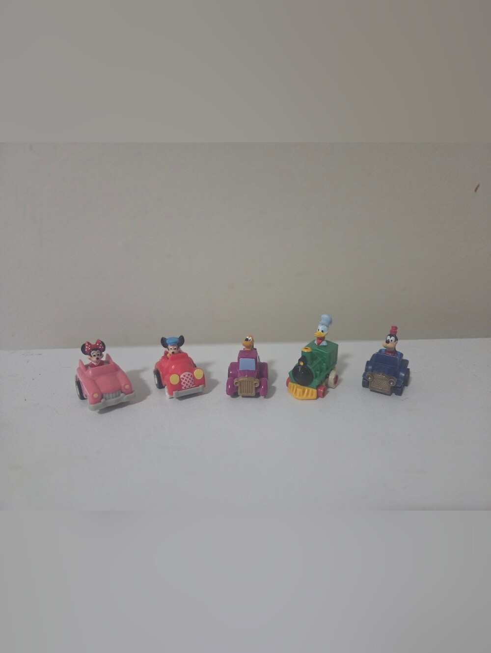 1988 Disney Mickey Mouse Pull Back Cars McDonald's Vintage Collectible Set Of 5